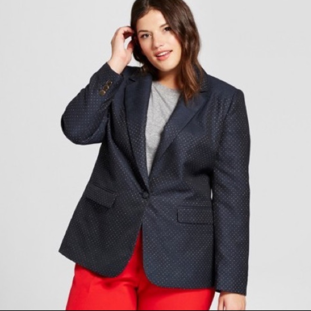 A New Day | Navy Boyfriend Blazer Gold Dot